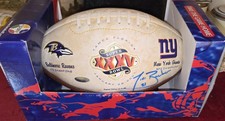 Tiki Barber Autographed Football Super Bowl XXXV Unverified Giants Ravens