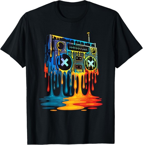 Dripping paint boombox 80s - dripping,