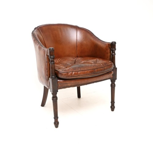 Antique leather and mahogany - and,