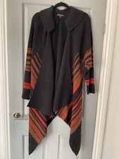 Ladeis Cardigan/Coat by Frank Saul in Black/Orange one size