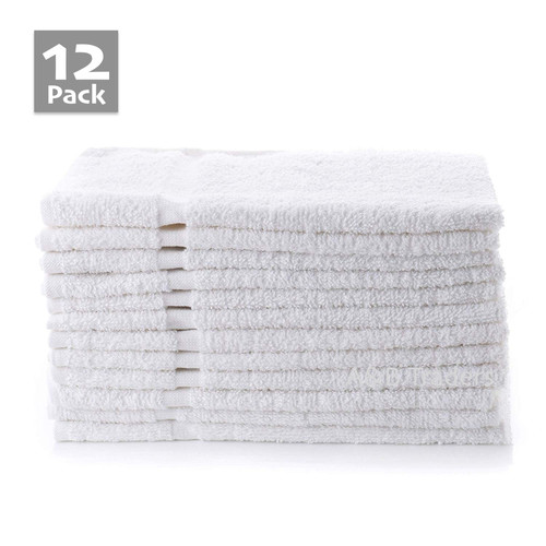 12x white hand towels 100 - white,