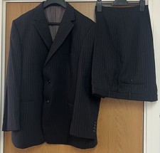 M&S Men’s Black Pinstripe