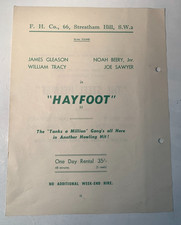 1950s Rare Original British Cinema Rental Flyer: Hayfoot, The Steel Helmet