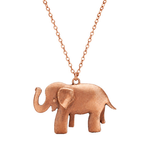 Elephant pendant long necklace - long,