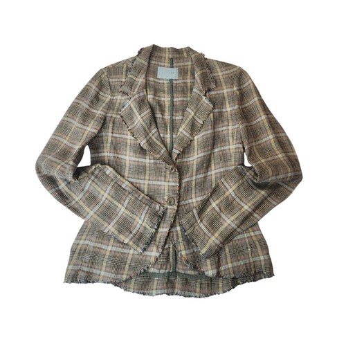 Jigsaw plaid blazer brown - plaid, 10