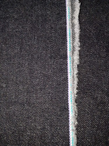 Black salvage denim fabric - denim,