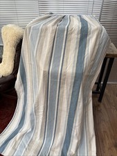 Laura Ashley HOME Awning Stripe Seaspray Blue Lined DOOR Curtain w 86' x l 84'