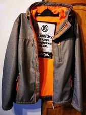 Superdry Original Windtrekker 46" Chest Mens Jacket Coat XL Grey & Orange Exc