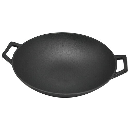 Wok cast iron - cast, large
