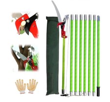 Manual Pole Saw Extendable Tree Pruner 6.8-27ft Fiberglass Pole Hook Knife UK