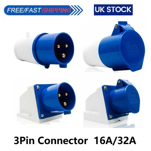 Ip44 3pin industrial plug - ip44,