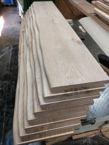 Waney edge oak shelving - waney,