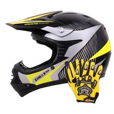 ZORAX ZOR-X19 Child Motocross Helmets Crash Pit Bike Kids Off-Road Gloves Yellow