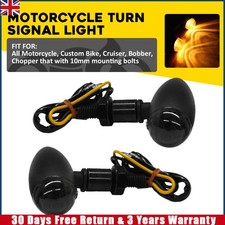 2x Smoked Motorcycle Turn Signal Lights Indicators For Chopper Bobber Cafe Racer