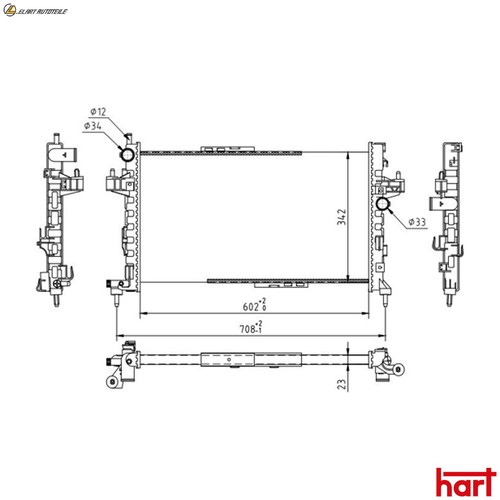 Radiator engine cooling 607 - radiator,
