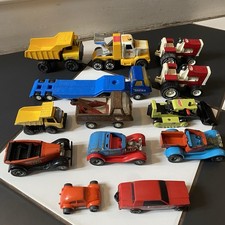 Vintage Job Lot Of Tonka Toys x13 Bundle Tin Plate Trucks Tractors Hotrod Loader