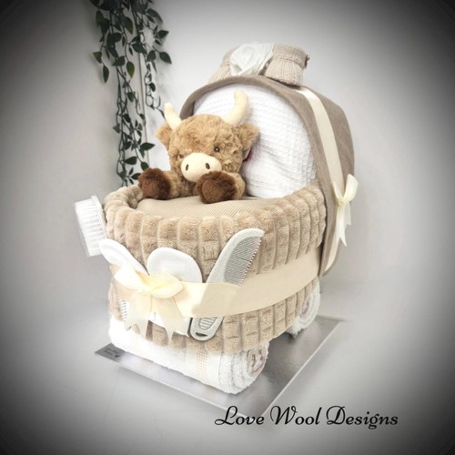 Nappy cake pram - nappy, baby
