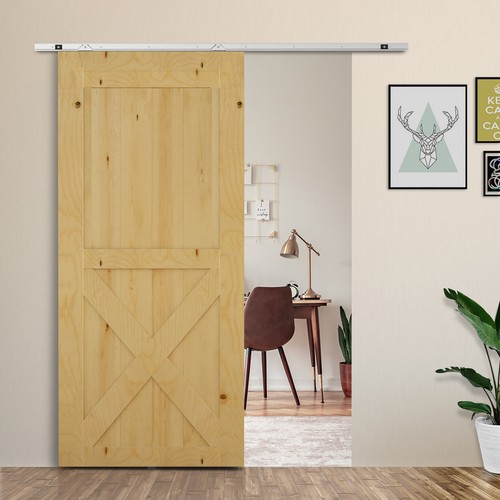 Single sliding barn wood - wood, door