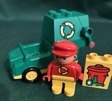 Vintage Duplo 2613 Recycling Refuse Truck and Driver and garbage brick