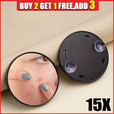15X Magnifying Mirror Suction Cup Vanity Compact Travel Make Up Beauty Mirror UK