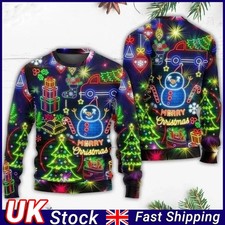 Christmas Bright Neon Lighting Ugly Christmas Sweater, Christmas Sweater S-3XL..