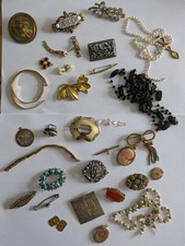 Antique jewellery job lot inc 9ct gold. 925 silver. wear/ repair