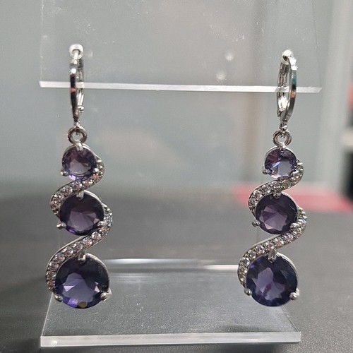Silver tone purple - tone,