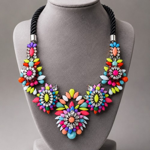 Statement colorful necklace - statement,
