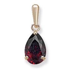 Yellow Gold Garnet Pear