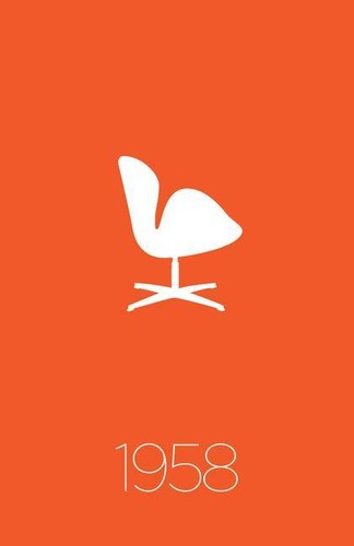 Poster 1958 swan chair - poster,