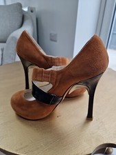 STRUTT COUTURE Tan Leather Heels ,Excellent Condition Size Eu37 /Uk4