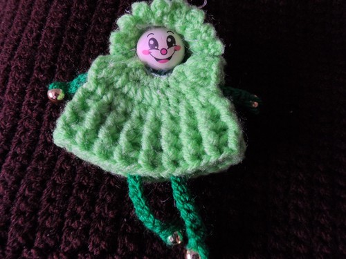 Hand crochet doll keyring - hand,