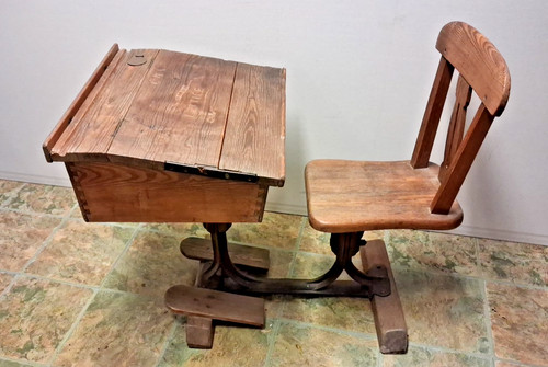 Antique victorian school desk - antique,
