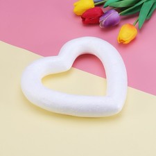  2pcs White Heart DIY Painting Hollow Heart Polystyrene Shape Hand Painting