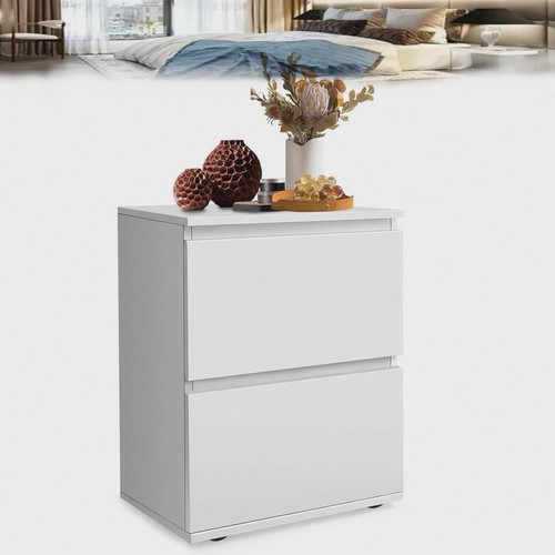 White bedside table - white, 2