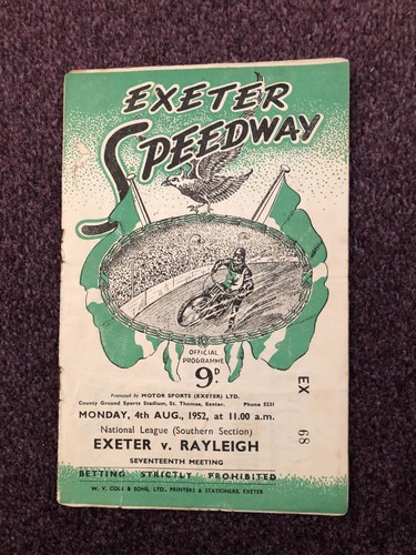 Speedway programme exeter - programme,