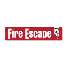 Vintage Fire Escape Metal Sign