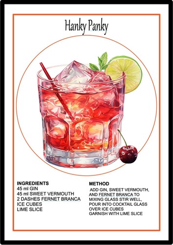 Hanky panky cocktail print - panky,