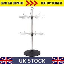 Counter Hook Stand Rotary Adjustable 2 Tier 24 Hooks ShopDisplay Lanyard (J4/12)