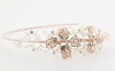 Wedding Bridal Side Tiara headband Rose & Pearl by Richard Designs RRP £144
