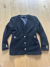 Zara Black Tweed Boucle Blazer