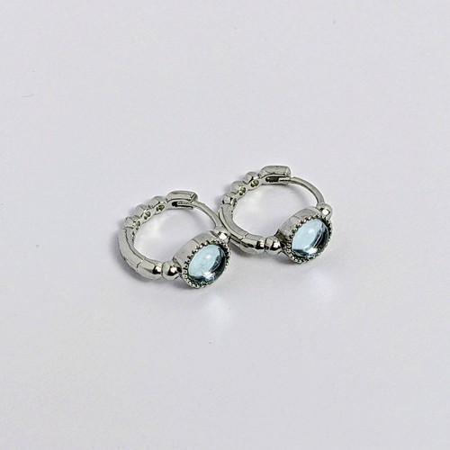 Aquamarine hoops minimalist - aquamarine,