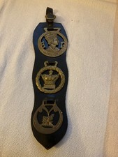 QUEEN ELIZABETH CORONATION 1953 SET OF 3 BRASSES