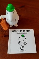 McDonalds Happy Meal Toy 2003 Mr Men Plastic Toy & Book Mr Good Vintage