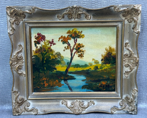 Vintage antique landscape oil - landscape,