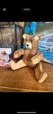 Antique Wooden Bear With