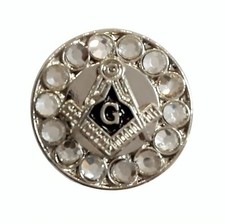 Freemasons Silver Square & Compass & G Masonic Lapel Pin - Small LP 186