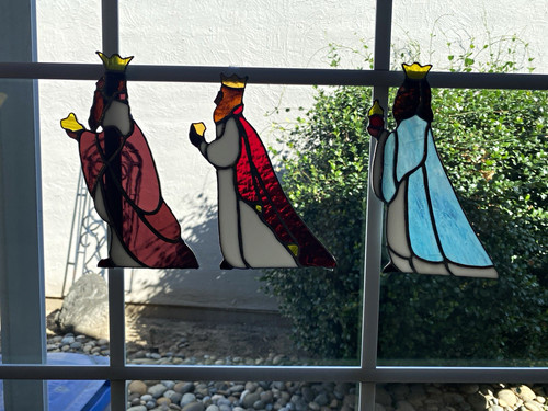Stained glass style nativity - glass,