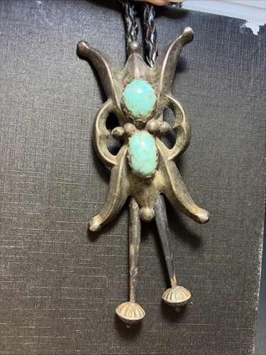 Vintage turquoise figural bolo - vintage,
