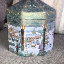 M&S light up musical rotating projector Christmas biscuit Tin Collectable.  